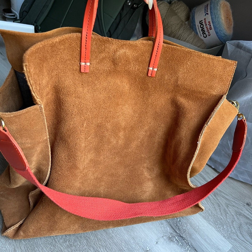 COPY - Clare V tote- Carmel Brown Suede Tote